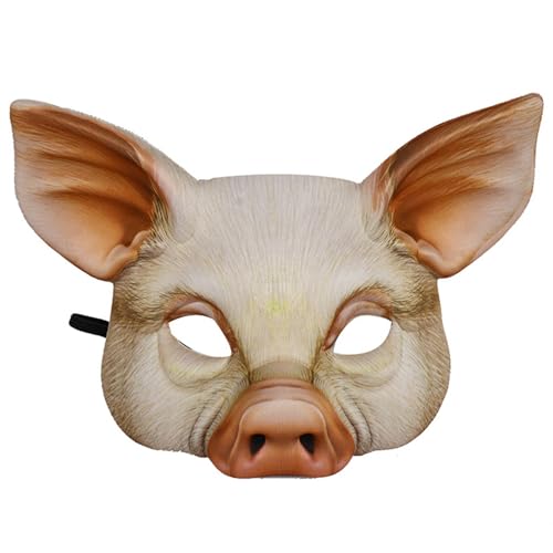 Unisex Halloween Maske Neuheit Halbgesicht Schwein Maske kreative Eva Animal Mask Party Maske für Halloween Carnival Masquerade Black Halb Face Pig Maske Unisex Halloween Maske Neuheit Halbgesicht Schwein Maske kreative Eva Animal Mask Party Maske für Halloween Carnival Masquerade Black Halb Face Pig Maske von Cndiyald