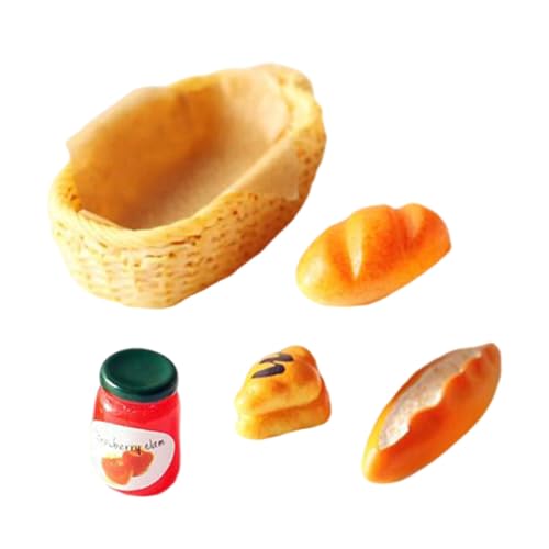 Weihnachten Miniaturen Essen 5pcs 1.6x0.9 niedliche winzige lebensee Puppenhaus Mini Jam Safe Harz tragbares Küchenfutterspielzeug für Puppenhaus Hochzeitsbäckereien, Dollhouse Kitchen von Cndiyald
