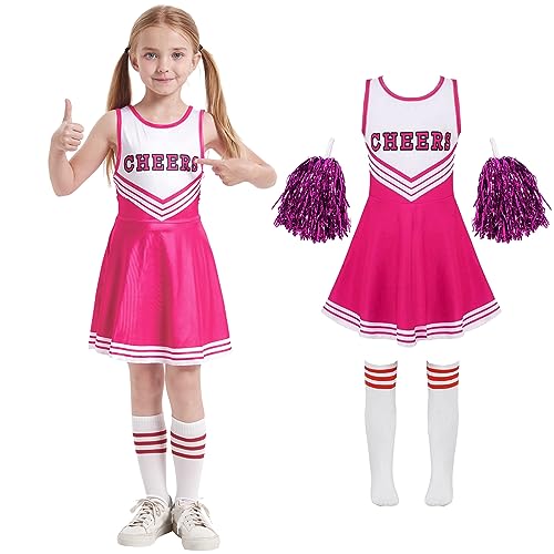 Cheerleader Kostüm Kinder Cheerleading Uniform Kleid Cheerleadering Outfit Mädchen mit Pompoms Socken Halloween Weihnachten Karneval Prinzessin Geburtstag Party Verkleidung Kinder,pink 140 Cheerleader Kostüm Kinder Cheerleading Uniform Kleid Cheerleadering Outfit Mädchen mit Pompoms Socken Halloween Weihnachten Karneval Prinzessin Geburtstag Party Verkleidung Kinder,pink 140 von Cnexmin