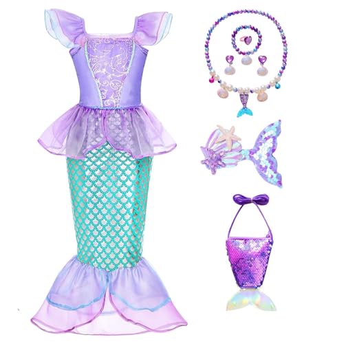 Cnexmin Ariel KostüM MäDchen Meerjungfrau KostüM Kinder Meerjungfrau Kleid Kinder Und ZubehöR Party KostüM Halloween Weihnachten Party Karneval Cosplay Cnexmin Ariel KostüM MäDchen Meerjungfrau KostüM Kinder Meerjungfrau Kleid Kinder Und ZubehöR Party KostüM Halloween Weihnachten Party Karneval Cosplay von Cnexmin