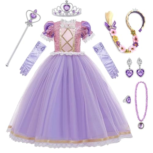 Cnexmin Rapunzel Kostüm Kinder Mädchen Prinzessin Rapunzel Kostüm Rapunzel Kleid Mädchen mit Zubehör Geburtstag Party Weihnachten Halloween Karneval Cosplay Kleider,110 Cnexmin Rapunzel Kostüm Kinder Mädchen Prinzessin Rapunzel Kostüm Rapunzel Kleid Mädchen mit Zubehör Geburtstag Party Weihnachten Halloween Karneval Cosplay Kleider,110 von Cnexmin