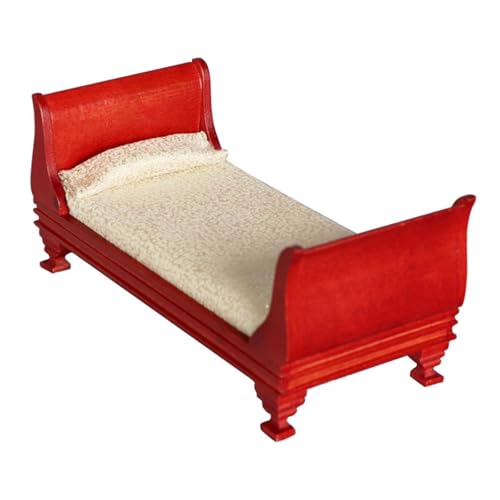 Cnrfeoap 1/12 Skala Dollhouses Einzelbettmodell Möbelszene Display Accessoire Für 15 cm Puppen Victorian Vintage Styles Bett von Cnrfeoap