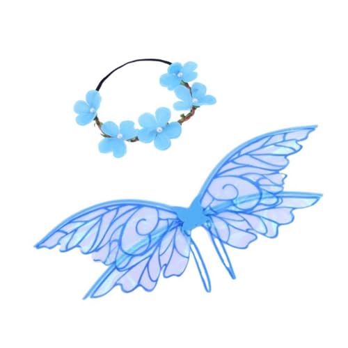 Cnrfeoap Bezaubernde Elfen, Schmetterlingsflügel und florales Stirnband-Set, Foto-Requisiten, Halloween, Cosplay, Kostümzubehör Cnrfeoap Bezaubernde Elfen, Schmetterlingsflügel und florales Stirnband-Set, Foto-Requisiten, Halloween, Cosplay, Kostümzubehör von Cnrfeoap