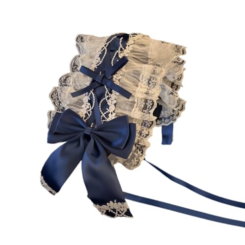 Cnrfeoap Cosplay-Kopfschmuck für Damen, mit zarter Spitze und Schleife, Cosplay-Stirnband, eleganter Kopfschmuck für süße Dienstmädchen von Cnrfeoap