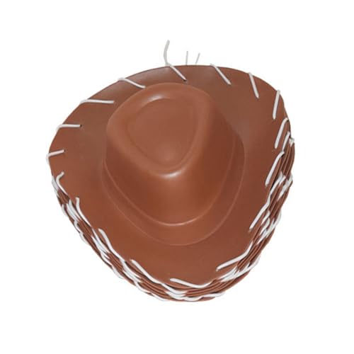Cnrfeoap EVA-Cowgirl-Hut für Erwachsene und Kinder, Cowgirl-Hut mit weißen Nähten, breite Krempe, Kostümzubehör, Hut für Halloween von Cnrfeoap