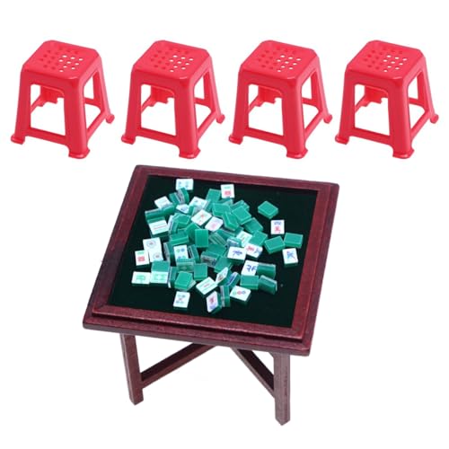 Cnrfeoap Mahjong Tiles Set Toy Figure Model Realistic Vintage Realistic Dolls House Tun Girls Realistic Mahjong Set Toy von Cnrfeoap