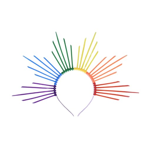 Cnrfeoap Modischer Regenbogen-Halos-Kopfschmuck für Musikfestivals, stilvolle Kostüm-Kopfbedeckung, verstellbare Größe, Kopfschmuck Zubehör Cnrfeoap Modischer Regenbogen-Halos-Kopfschmuck für Musikfestivals, stilvolle Kostüm-Kopfbedeckung, verstellbare Größe, Kopfschmuck Zubehör von Cnrfeoap