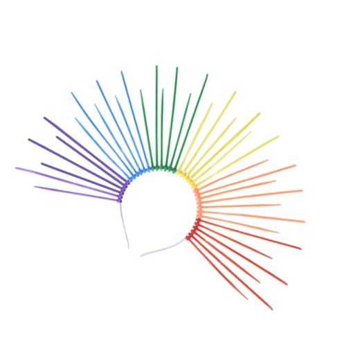 Cnrfeoap Modischer Regenbogen-Halos-Kopfschmuck für Musikfestivals, stilvolle Kostüm-Kopfbedeckung, verstellbare Größe, Kopfschmuck Zubehör Cnrfeoap Modischer Regenbogen-Halos-Kopfschmuck für Musikfestivals, stilvolle Kostüm-Kopfbedeckung, verstellbare Größe, Kopfschmuck Zubehör von Cnrfeoap