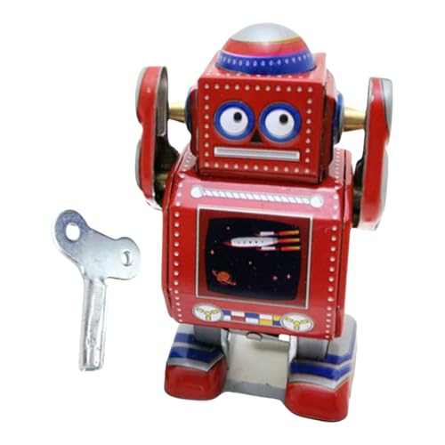 Cnrfeoap Nostalgic Windup Roboter Model Spielzeug Spaß Walking Roboter Figur Kinder Geburtstagsgeschenk Eisen Zinn Spielzeug Thema Event Dekoration von Cnrfeoap