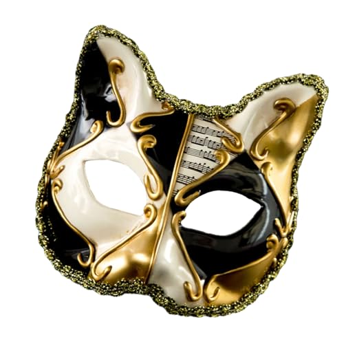 Cnrfeoap Uni Elegante Mardi Gras Venezianer Katzen für Halloween Cosplay Zubehör Vintage Maskeraden Halbgesichtsbedeckung Cnrfeoap Uni Elegante Mardi Gras Venezianer Katzen für Halloween Cosplay Zubehör Vintage Maskeraden Halbgesichtsbedeckung von Cnrfeoap