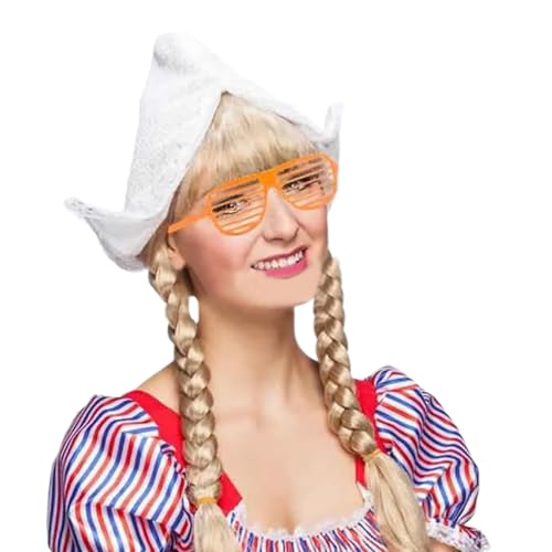 Cnrfeoap Weißer Spitze Holländerhut Mit Verschluss Schattenbrillen Holland Kopfschmuck Accessoires Für Frauen Holiday Feiers Cosplay Event von Cnrfeoap