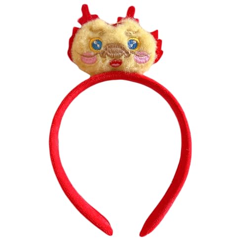Haarklammer für Mädchen, chinesisches Neujahrs-Stirnband mit zartem Plüsch-Drachenform, Plüsch-Stirnband für Neujahr von Cnrfeoap