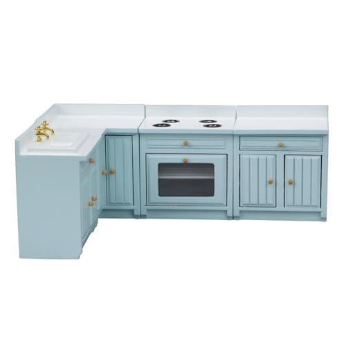 Cnrfeoap Handgefertigt 1/12 Dollhouses Miniatur Küchenschrank Modell Holz Dollhouses Möbelküchenschrank Mit Funktionalen Türen von Cnrfeoap