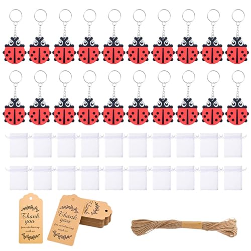 Marienkäfer-Schlüsselanhänger, Großpackung, 20 Stück, Mehrzweck-Dekorationen für Taschen, Rucksäcke, Auto-Bastelprojekte, bunte Schlüsselanhänger für Kinder Marienkäfer-Schlüsselanhänger, Großpackung, 20 Stück, Mehrzweck-Dekorationen für Taschen, Rucksäcke, Auto-Bastelprojekte, bunte Schlüsselanhänger für Kinder von Cnrfeoap