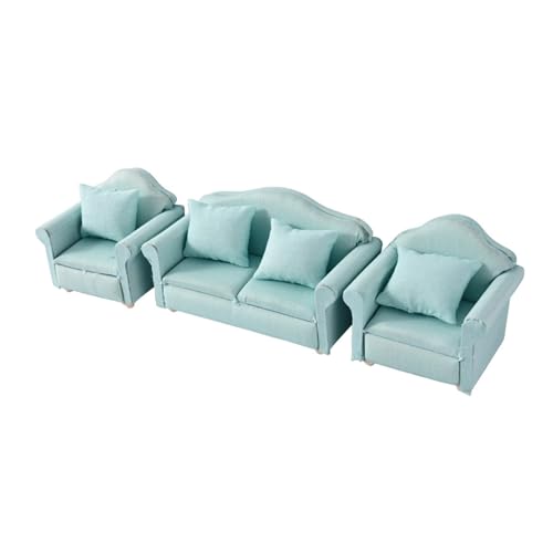 Modernes Miniatur-Sofa-Set, 1/12 Couch mit Wurfkissen, Puppenhäuser, Möbel für realistische Szenen, Dekoration Modernes Miniatur-Sofa-Set, 1/12 Couch mit Wurfkissen, Puppenhäuser, Möbel für realistische Szenen, Dekoration von Cnrfeoap