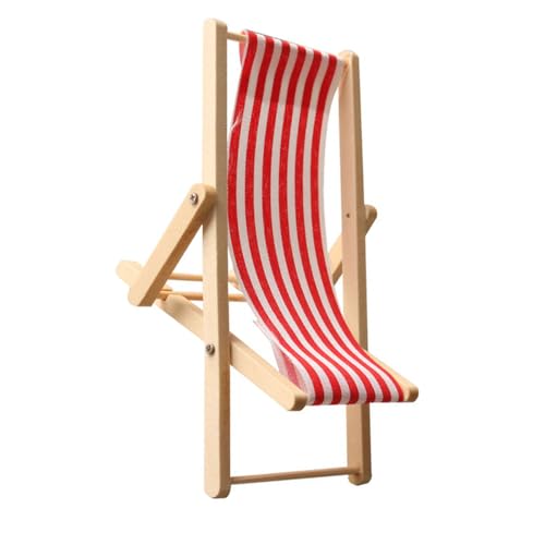 Cnrfeoap Pädagogische Dollhouses Beach Stuhl Miniaturen Holz Lounger Spielzeug So Tun Realistische Modell Deck Stuhl Modell Größe von Cnrfeoap