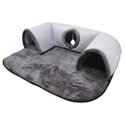 Polyester-Katzen-Erkundungstunnel, flexible U-förmige Struktur, platzsparend, faltbar, Unterschlupf für Haustiere, Innenbereich, zusammenklappbar, Spieltunnel Polyester-Katzen-Erkundungstunnel, flexible U-förmige Struktur, platzsparend, faltbar, Unterschlupf für Haustiere, Innenbereich, zusammenklappbar, Spieltunnel von Cnrfeoap