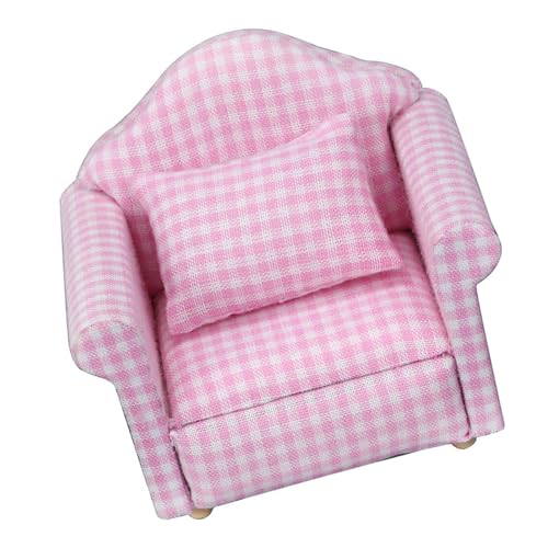 Cnrfeoap Schlafzimmer Single Sofa Blumensofa Miniaturmöbel Modell Dollhouses Couch Accessoire Realistische Spielset 1:12 von Cnrfeoap