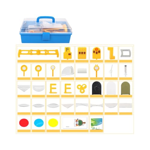 Umfassendes Physik-Optik-Experimentierbox-Set, tragbare optische Lehrhilfe für pädagogische Labore und wissenschaftliche Forschung, Lichtquellen, Physik-Set mit mehreren Wellenlängen von Cnrfeoap