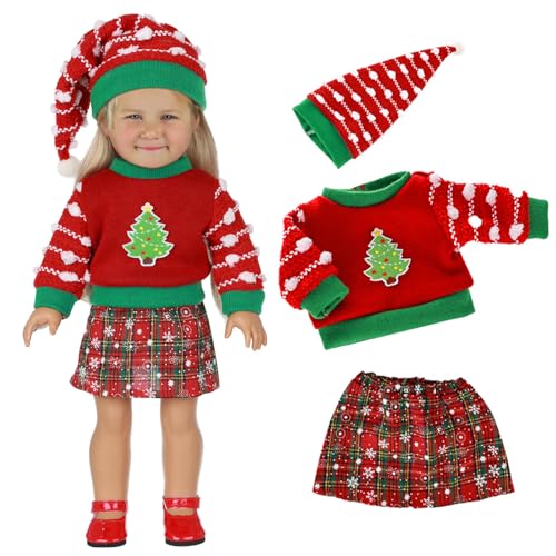 Winterpullover Rock Hut Outfit für 16/18 Zoll Mädchen Puppen Weihnachten Zubehör Mode Hut Wintermantel Winterpullover Rock Hut Outfit für 16/18 Zoll Mädchen Puppen Weihnachten Zubehör Mode Hut Wintermantel von Cnrfeoap