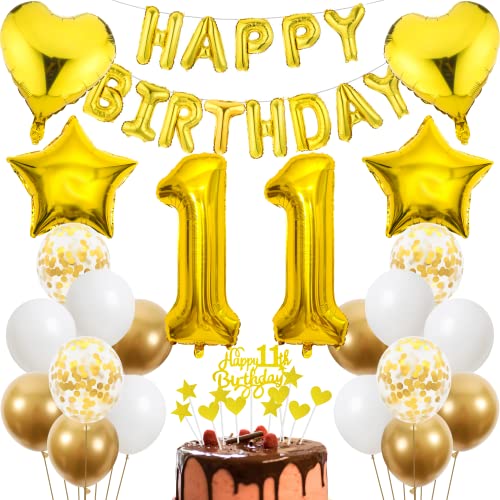 Cnrose 11. Geburtstag Dekoration,Golden Tortendeko Geburtstag 11 Jahre Junge,Party Deko Gold,11 Geburtstag Junge Mädchen,Tortendeko 11. Geburtstag Junge Mädchen,Geburtstagsdeko 11 Jahre Mädchen Cnrose 11. Geburtstag Dekoration,Golden Tortendeko Geburtstag 11 Jahre Junge,Party Deko Gold,11 Geburtstag Junge Mädchen,Tortendeko 11. Geburtstag Junge Mädchen,Geburtstagsdeko 11 Jahre Mädchen von Cnrose