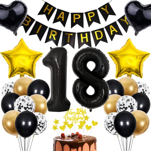 Cnrose Deko 18. Geburtstag Junge Tortendeko 18 Geburtstag Mädchen Junge Deko Geschenk für 18. Geburtstag Junge Rosegold Geburtstag 18 Junge 18 jahre Geburtstag deko Ballon 18 Geburtstag 18 jahre Junge von Cnrose