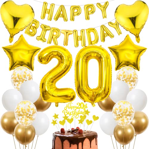 Cnrose 20. Geburtstag Dekoration,Golden Tortendeko Geburtstag 20 Jahre Mann,Party Deko Gold,20 Geburtstag Männer Frau,Tortendeko 20. Geburtstag Mann Frauen,Geburtstagsdeko 20 Jahre Frauen Cnrose 20. Geburtstag Dekoration,Golden Tortendeko Geburtstag 20 Jahre Mann,Party Deko Gold,20 Geburtstag Männer Frau,Tortendeko 20. Geburtstag Mann Frauen,Geburtstagsdeko 20 Jahre Frauen von Cnrose