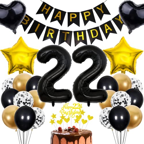 Cnrose 22. Geburtstag Deko Set - Tortendeko für Mädchen und Junge - Rosegold Ballon Geschenk Cnrose 22. Geburtstag Deko Set - Tortendeko für Mädchen und Junge - Rosegold Ballon Geschenk von Cnrose