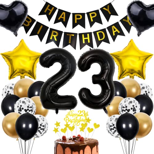 Cnrose Deko 23. Geburtstag Junge Tortendeko 23 Geburtstag Mädchen Junge Deko Geschenk für 23. Geburtstag Junge Rosegold Geburtstag 23 Junge 23 jahre Geburtstag deko Ballon 23 Geburtstag 23 jahre Junge von Cnrose