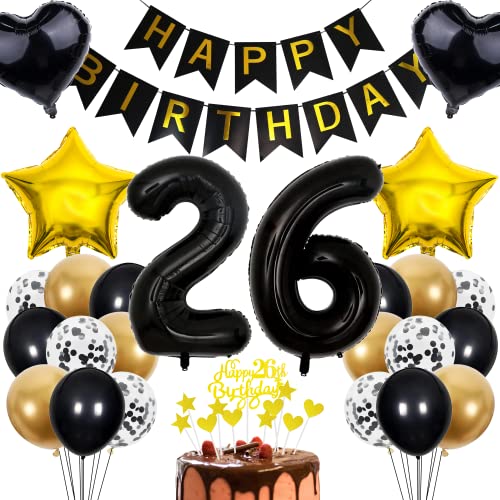 Cnrose 26. Geburtstag Deko für Mann und Frau - Tortendeko, Geschenk, Rosegold Ballon - Männer und 26 Jahre Feier Cnrose 26. Geburtstag Deko für Mann und Frau - Tortendeko, Geschenk, Rosegold Ballon - Männer und 26 Jahre Feier von Cnrose
