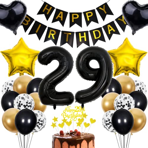 Cnrose 29. Geburtstag Deko für Mann und Frau - Tortendeko, Geschenk, Rosegold Ballon - 29 Jahre Feier von Cnrose
