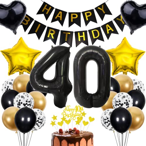 Cnrose Deko 40. Geburtstag Mann Tortendeko 40 Geburtstag Frau Männer Deko Geschenk für 40. Geburtstag Männer Rosegold Geburtstag 40 Mann 40 jahre Geburtstag deko Ballon 40 Geburtstag 40 jahre Mann von Cnrose