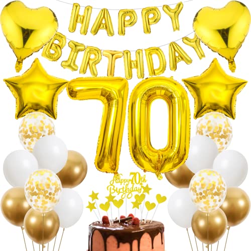 Cnrose 70. Geburtstag Dekoration,Golden Tortendeko Geburtstag 70 Jahre Mann,Party Deko Gold,70 Geburtstag Männer Frau,Tortendeko 70. Geburtstag Mann Frauen,Geburtstagsdeko 70 Jahre Frauen Cnrose 70. Geburtstag Dekoration,Golden Tortendeko Geburtstag 70 Jahre Mann,Party Deko Gold,70 Geburtstag Männer Frau,Tortendeko 70. Geburtstag Mann Frauen,Geburtstagsdeko 70 Jahre Frauen von Cnrose
