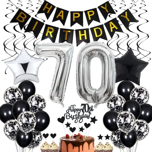70. Geburtstag Dekoration,Schwarz Tortendeko Geburtstag 70 Jahre Männer,Black and White Party Deko,70 Geburtstag Frauen Männer,Tortendeko 70. Geburtstag Männer Frauen,Geburtstagsdeko 70 Jahre Frauen 70. Geburtstag Dekoration,Schwarz Tortendeko Geburtstag 70 Jahre Männer,Black and White Party Deko,70 Geburtstag Frauen Männer,Tortendeko 70. Geburtstag Männer Frauen,Geburtstagsdeko 70 Jahre Frauen von Cnrose