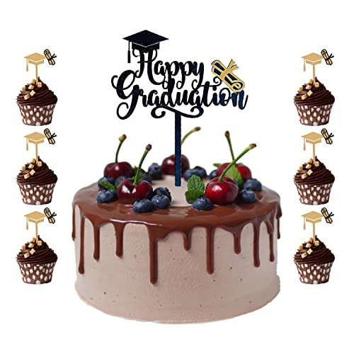 Cnrose Abschluss Tortendeko 2023 - 10 Stück Cake Topper Graduation Kuchen Dekoration - Tortenaufsatz Und Aufkleber von Cnrose