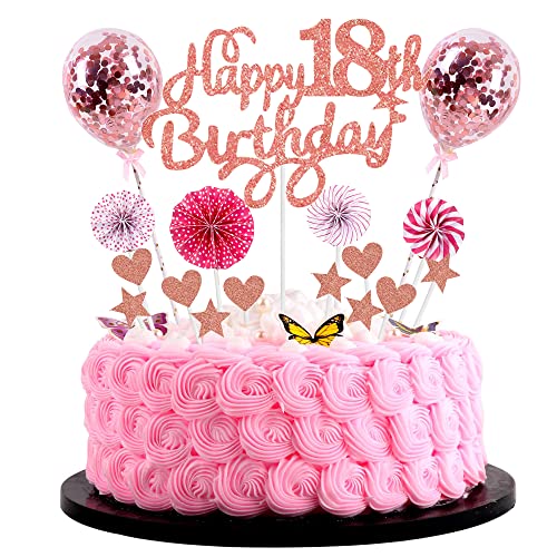 Cnrose Tortendeko Mädchen 18. Geburtstag Hello 18 Cake Topper Rosegold mit Herz Stern Ballon Kuchendeko 18. Geburtstag Mädchen Happy 18th Birthday Tortendeko 18 jahre Mädchen 18 Geburtstag Mädchen Cnrose Tortendeko Mädchen 18. Geburtstag Hello 18 Cake Topper Rosegold mit Herz Stern Ballon Kuchendeko 18. Geburtstag Mädchen Happy 18th Birthday Tortendeko 18 jahre Mädchen 18 Geburtstag Mädchen von Cnrose