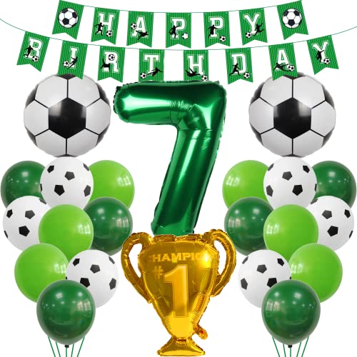 Cnrose Fussball Luftballon 7. Geburtstag Grün Luftballon 7 Jahre Junge Fußball Geburtstagsdeko 7 Jahre Kindergeburtstag Helium Ballon 7 Geburtstag Junge 7. Geburtstagsdeko Fußball 7 Geburtstag Deko von Cnrose