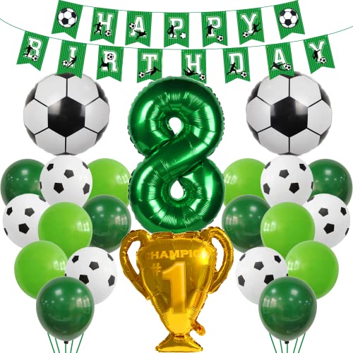 Cnrose Fussball Luftballon 8. Geburtstag Grün Luftballon 8 Jahre Junge Fußball Geburtstagsdeko 8 Jahre Kindergeburtstag Helium Ballon 8 Geburtstag Junge 8. Geburtstagsdeko Fußball 8 Geburtstag Deko von Cnrose