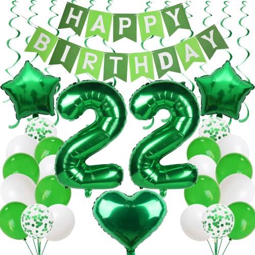 22 Luftballon 22. Geburtstag Männer Frauen Grün 22 Jahre Geburtstag Mann Deko 22. Geburtstag Deko Grün Ballons 22 Geburtstag Mann Frau Deko Grün 22 Jahre Dekoration Party 22 Geburtstag Luftballons von Cnrose