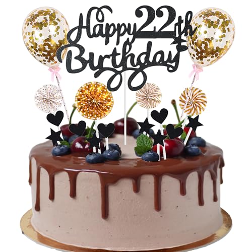 Cnrose Tortendeko Mann Frauen 22. Geburtstag Hello 22 Cake Topper schwarz gold mit Herz Stern Ballon Kuchendeko 22. Geburtstag Happy 22th Birthday Tortendeko 22 jahre Mann 22 Geburtstag Frauen Cnrose Tortendeko Mann Frauen 22. Geburtstag Hello 22 Cake Topper schwarz gold mit Herz Stern Ballon Kuchendeko 22. Geburtstag Happy 22th Birthday Tortendeko 22 jahre Mann 22 Geburtstag Frauen von Cnrose