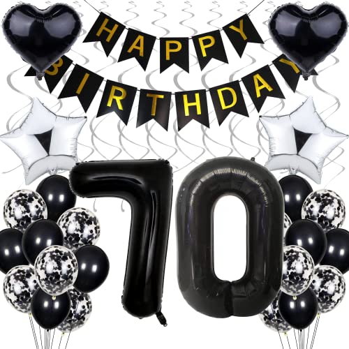 Luftballon 70. Geburtstag Dekoration,Schwarz Geburtstag 70 Jahre Männer,Black and White Party Deko,70 Geburtstag Frauen Männer,Silber Geburtstagsdeko 70 Jahre Frauen,70. Geburtstagdeko für Männer Luftballon 70. Geburtstag Dekoration,Schwarz Geburtstag 70 Jahre Männer,Black and White Party Deko,70 Geburtstag Frauen Männer,Silber Geburtstagsdeko 70 Jahre Frauen,70. Geburtstagdeko für Männer von Cnrose