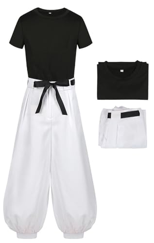 Cnulaueu Erwachsene Anime Gojo Satoru Cosplay Kostüm Schuluniform Anzug Yuji Halloween Outfits Mantel Hosen Volles Set (Fushiguro Toji, L) von Cnulaueu
