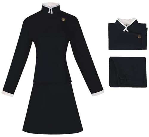 Cnulaueu Erwachsene Anime Gojo Satoru Cosplay Kostüm Schuluniform Anzug Yuji Halloween Outfits Mantel Hosen Volles Set (Zenin Maki, XXL) von Cnulaueu