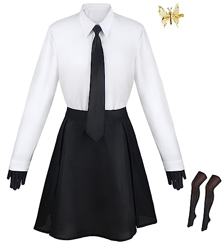 Cnulaueu Erwachsene Bungo Stray Dogs Cosplay Kostüm Anzug Anime Manga Halloween Outfit Dazai Osamu Uniform Mantel (Akiko Yosano, XXL) von Cnulaueu