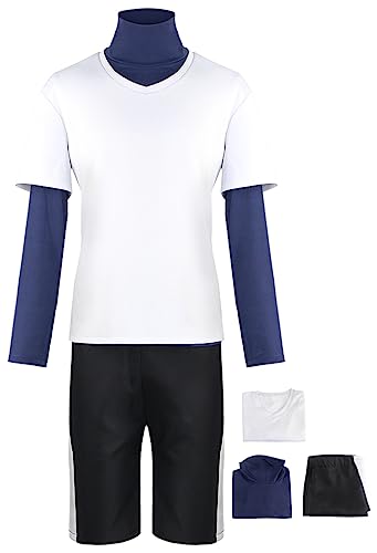 Cnulaueu Erwachsene HUNTER HUNTER Cosplay Kostüm Anzug Anime Manga Halloween Outfit Killua Zoldyck GON Shirt Jacke Full Set (Killua Zoldyck, 3XL) von Cnulaueu