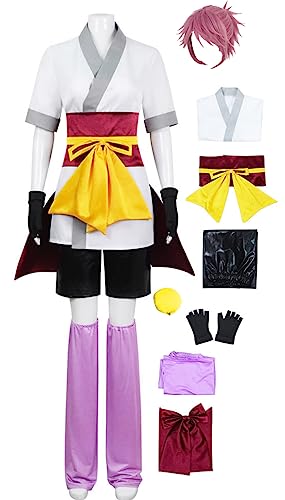 Cnulaueu Erwachsene HUNTER HUNTER Cosplay Kostüm Anzug Anime Manga Halloween Outfit Killua Zoldyck GON Shirt Jacke Full Set (Machi mit Perücke, XXL) von Cnulaueu