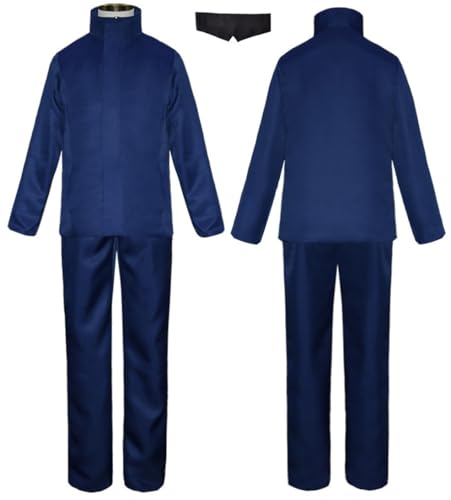 Cnulaueu Jungen Gojo Satoru Cosplay Kostüm Schuluniform Anzug Anime Halloween Outfits Yuji Mantel Hosen Voll Set (Gojo, XS) von Cnulaueu