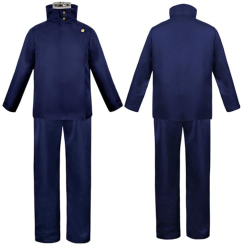 Cnulaueu Jungen Gojo Satoru Cosplay Kostüm Schuluniform Anzug Anime Halloween Outfits Yuji Mantel Hosen Voll Set (Megumi, L) von Cnulaueu