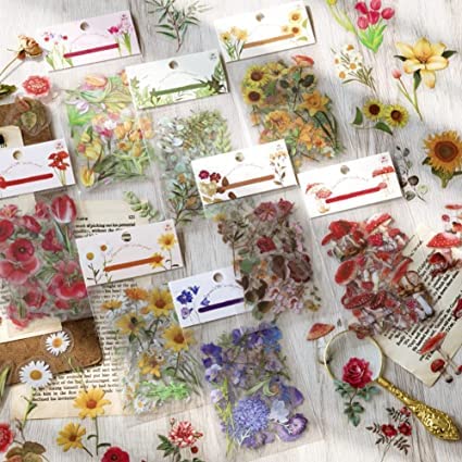 320 Stück Vintage PET transparente dekorative Aufkleber, hübsches Retro-Blumen-Aufkleber-Set, selbstklebende Pflanzen, Blumen, Gänseblümchen, Pilz, Naturthemen, Pflanzen Aufkleber für Scrapbooking 320 Stück Vintage PET transparente dekorative Aufkleber, hübsches Retro-Blumen-Aufkleber-Set, selbstklebende Pflanzen, Blumen, Gänseblümchen, Pilz, Naturthemen, Pflanzen Aufkleber für Scrapbooking von Co-link