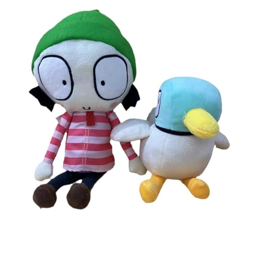 CoAxis Sarah & Duck Plüsch, süße 30 cm Sarah und 15 cm Ente, gefüllter weicher Plüsch, lustiges Geschenk für Kinder, ideal zum Spielen und Kuscheln von CoAxis
